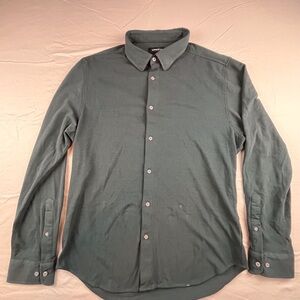 Dstrct & Row Casual Shirt Men's Size XL Hunter Green Long Sleeve Slim Fit NWT